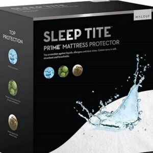 NEW Sleep Tite Malouf Hypoallergenic 100% Waterproof Mattress Protector TWIN
